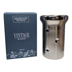 Waterford Marquis Stainless Steel Wine Cooler Silver Tone Polka Dimple Dot 9"